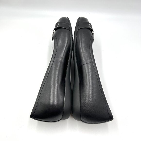 7.5W 7.5 WIDE WIDTH Trotters Black Leather Slip On Ballet Flats Shoes - Picture 6 of 13